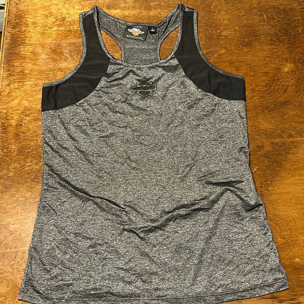 Heather Gray and Black Women's Tank Top